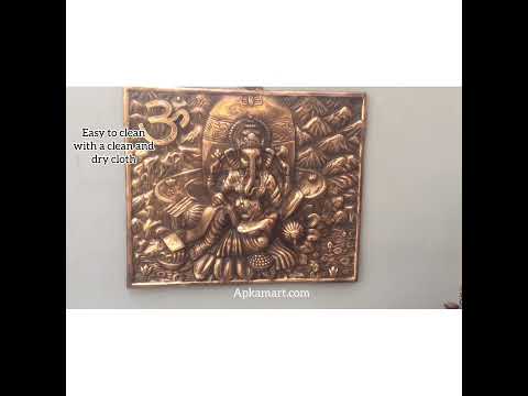 Ganesh Wall Hanging Statue | Ganesha Writing Book Wall Idol for Puja, Home, Living Room Decor | Diwali & Housewarming Gift - 16 Inch - Apkamart #Style_Design 2