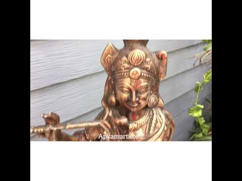 Lord Krishna Statue | Shri Krishna Idol | Krishna Ji Murti Big Size - For Pooja, Temple, Office & Home Decor - 31 Inch - Apkamart