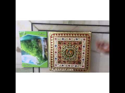 Minakari Chowki Bajot - Peacock Design - For Pooja & Mandir Decoration - 12 Inch - ApkaMart #Style_Design 1