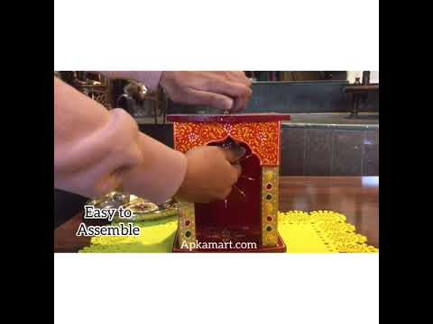 Home Temple | Wall Mounted Wooden Pooja Mandir - for Home & Office - 10 Inch - Apkamart